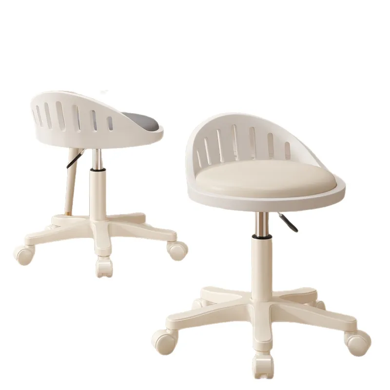 Beauty Makeup Bar - Sedia Girevole in Velluto Crema con