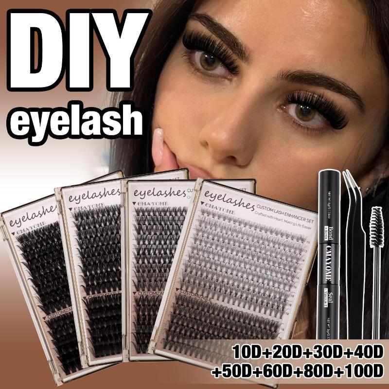 False Eyelashes Natural - Kit ciglia finte 3D 10D-100D, ciglia