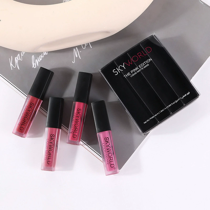 Beauty Huda Makeup - 4 pezzi set di rossetti lucidalabbra